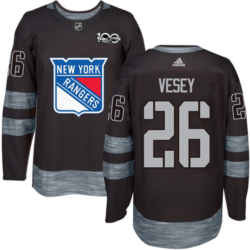 Adidas Rangers #26 Jimmy Vesey Black 1917-100th Anniversary Stitched NHL Jersey - Click Image to Close